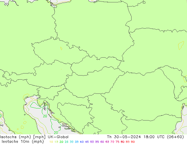 Isotachen (mph) UK-Global Do 30.05.2024 18 UTC