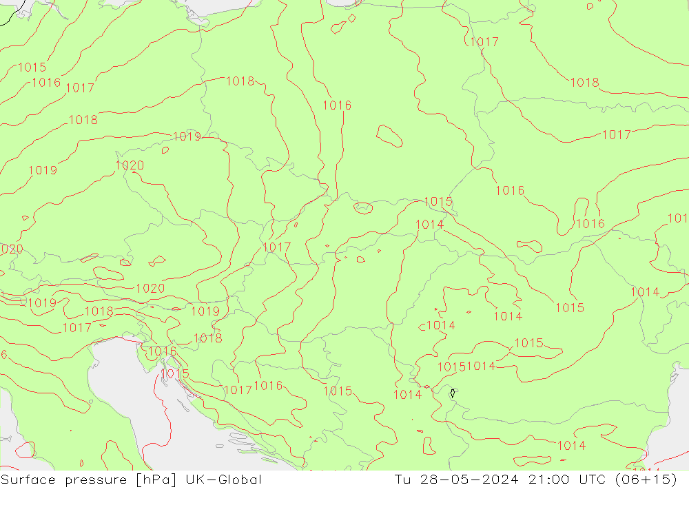 Yer basıncı UK-Global Sa 28.05.2024 21 UTC