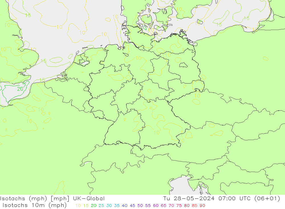 Isotachen (mph) UK-Global di 28.05.2024 07 UTC