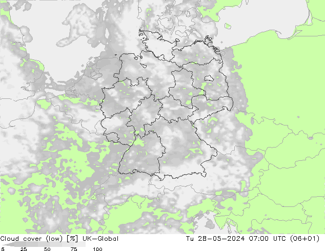 Nubes bajas UK-Global mar 28.05.2024 07 UTC