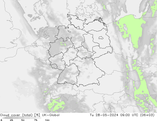 zachmurzenie (suma) UK-Global wto. 28.05.2024 09 UTC
