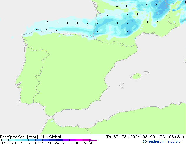 precipitação UK-Global Qui 30.05.2024 09 UTC