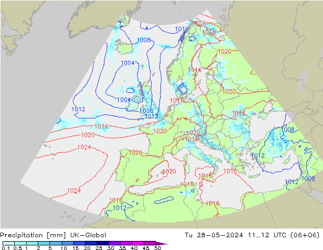 Yağış UK-Global Sa 28.05.2024 12 UTC