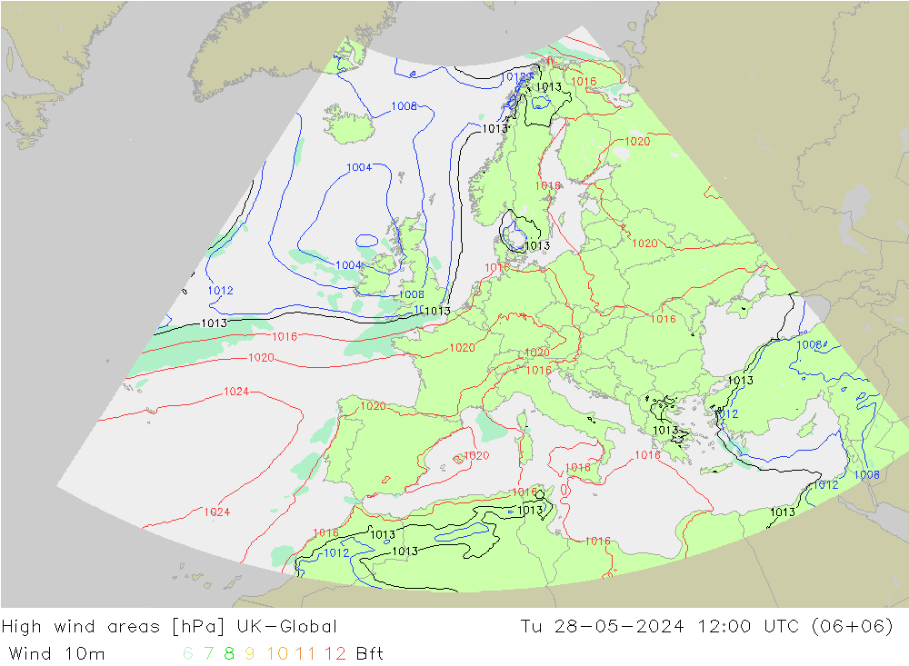 High wind areas UK-Global Tu 28.05.2024 12 UTC