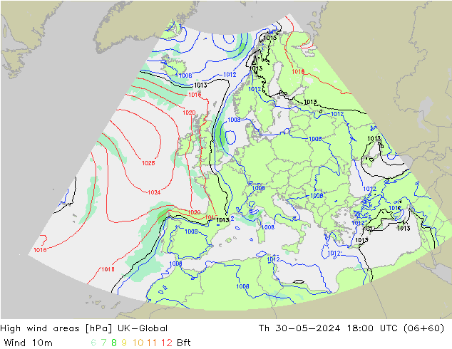 Izotacha UK-Global czw. 30.05.2024 18 UTC