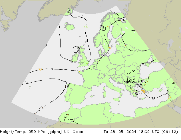 Height/Temp. 950 hPa UK-Global Ter 28.05.2024 18 UTC