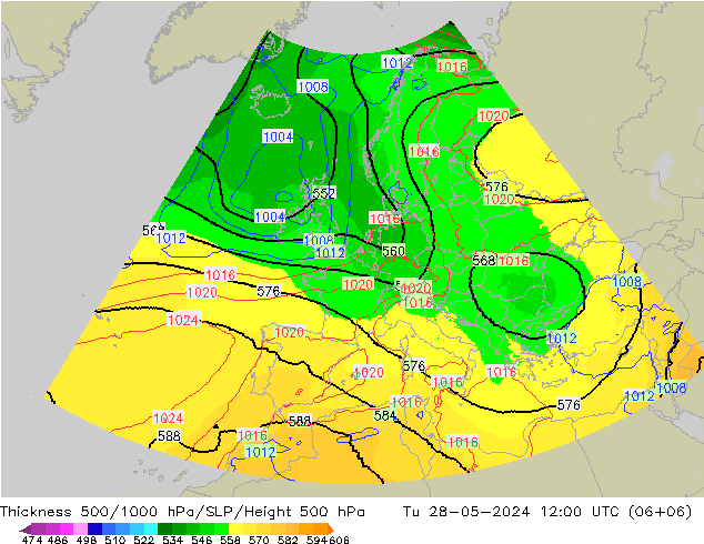 Thck 500-1000hPa UK-Global Tu 28.05.2024 12 UTC