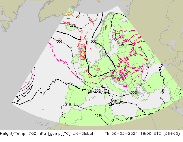 Géop./Temp. 700 hPa UK-Global jeu 30.05.2024 18 UTC