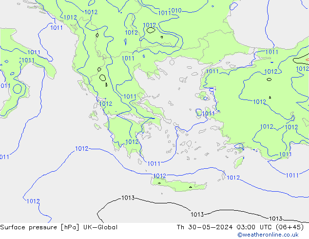 Luchtdruk (Grond) UK-Global do 30.05.2024 03 UTC