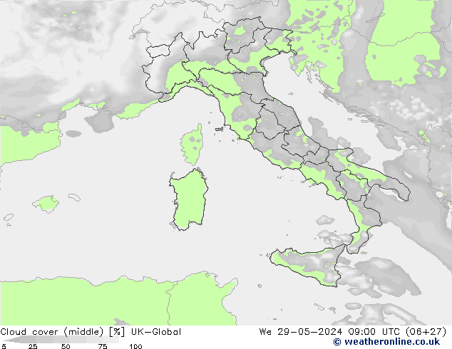 zachmurzenie (środk.) UK-Global śro. 29.05.2024 09 UTC