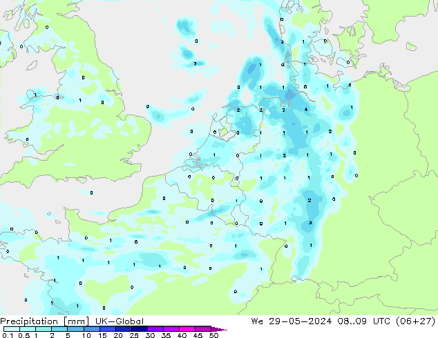 precipitação UK-Global Qua 29.05.2024 09 UTC