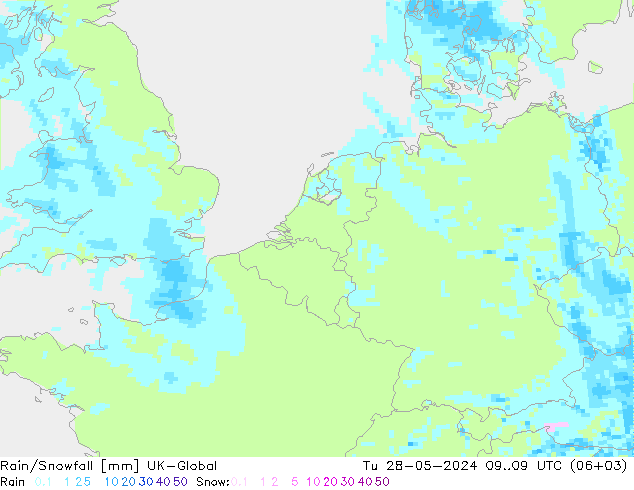 Rain/Snowfall UK-Global Ter 28.05.2024 09 UTC