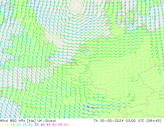 Rüzgar 850 hPa UK-Global Per 30.05.2024 03 UTC