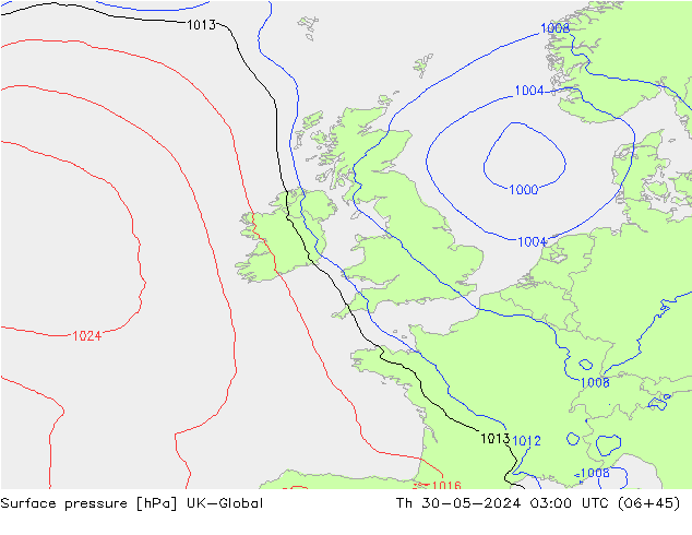 Luchtdruk (Grond) UK-Global do 30.05.2024 03 UTC