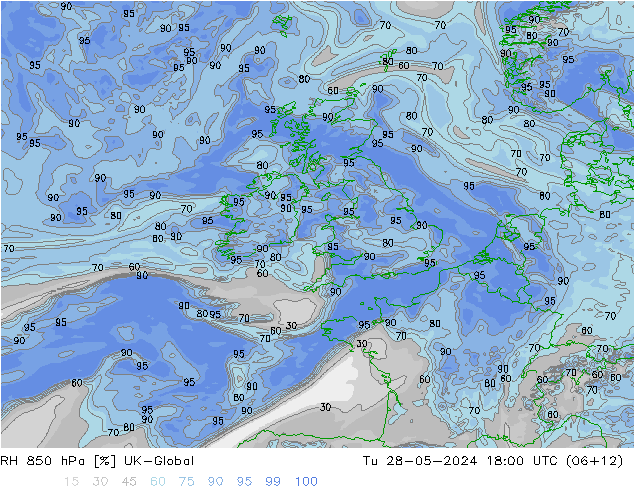 RH 850 hPa UK-Global Ter 28.05.2024 18 UTC