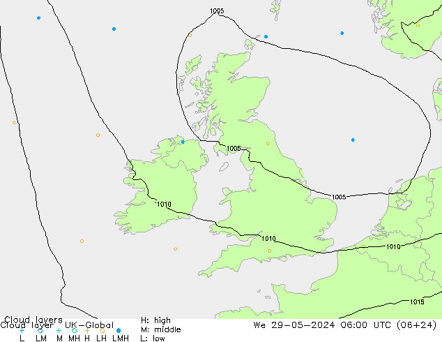 Cloud layer UK-Global St 29.05.2024 06 UTC