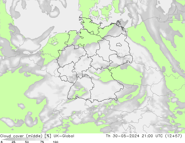 Cloud cover (middle) UK-Global Th 30.05.2024 21 UTC