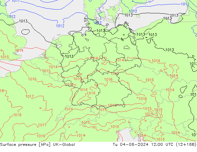 Pressione al suolo UK-Global mar 04.06.2024 12 UTC