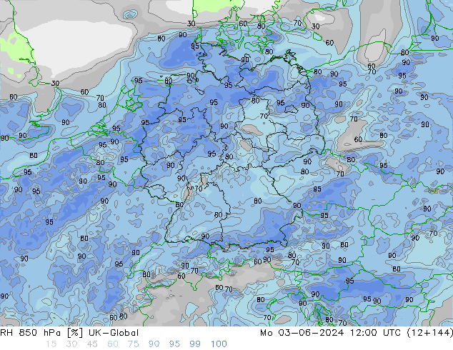 RH 850 hPa UK-Global Mo 03.06.2024 12 UTC