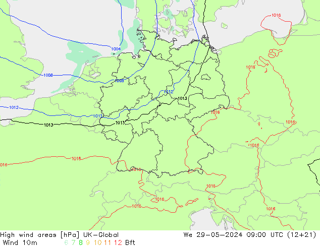 High wind areas UK-Global St 29.05.2024 09 UTC