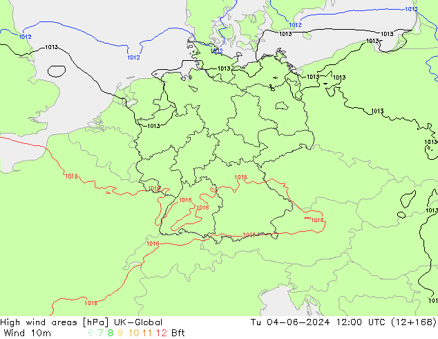 Windvelden UK-Global di 04.06.2024 12 UTC