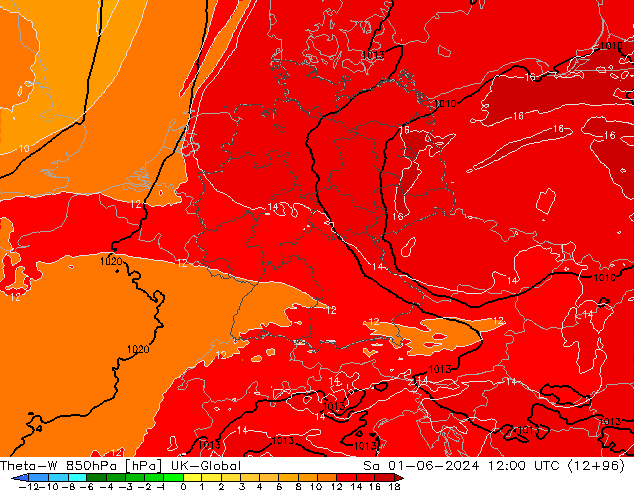Theta-W 850hPa UK-Global sab 01.06.2024 12 UTC