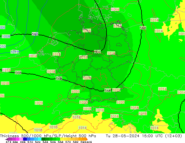 Thck 500-1000hPa UK-Global  28.05.2024 15 UTC