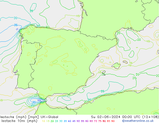 Isotachs (mph) UK-Global dim 02.06.2024 00 UTC