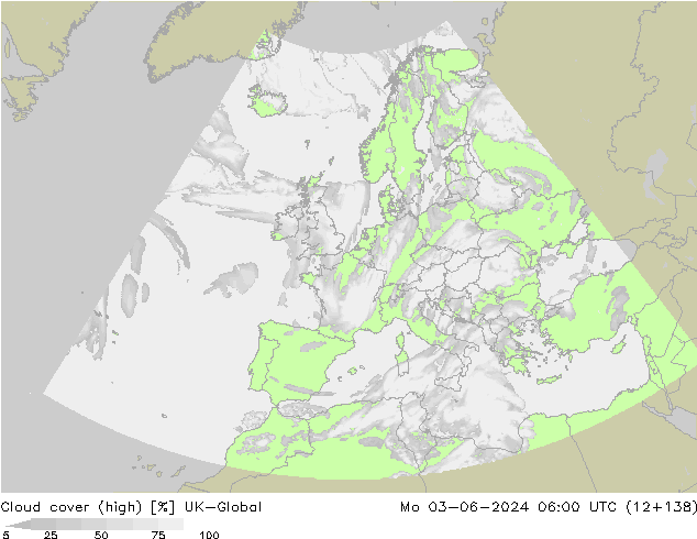 Nuages (élevé) UK-Global lun 03.06.2024 06 UTC