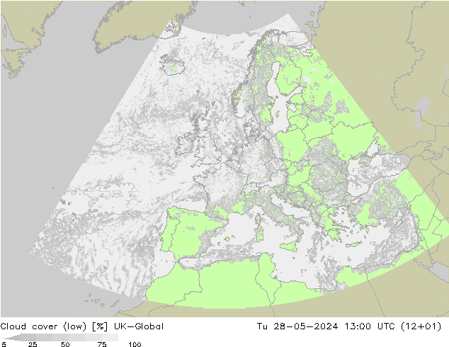 zachmurzenie (niskie) UK-Global wto. 28.05.2024 13 UTC