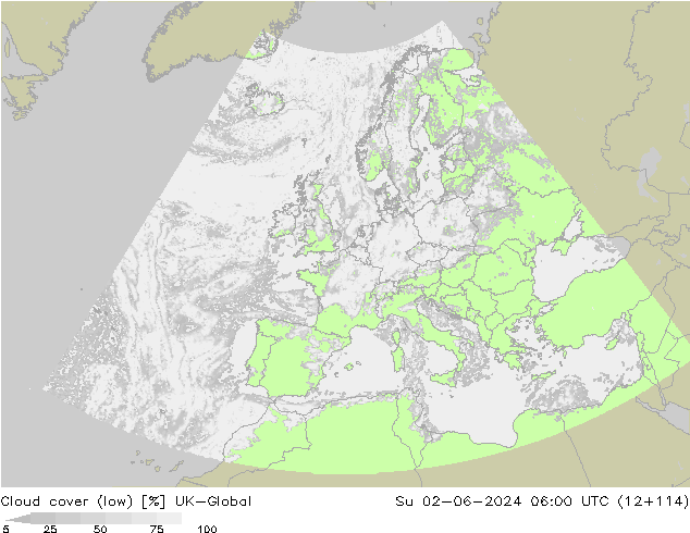 Nubes bajas UK-Global dom 02.06.2024 06 UTC