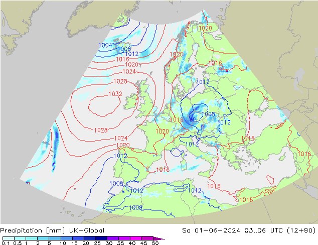 Precipitación UK-Global sáb 01.06.2024 06 UTC