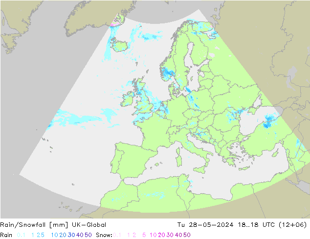 Rain/Snowfall UK-Global wto. 28.05.2024 18 UTC