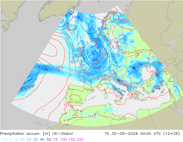 Precipitation accum. UK-Global Qui 30.05.2024 00 UTC