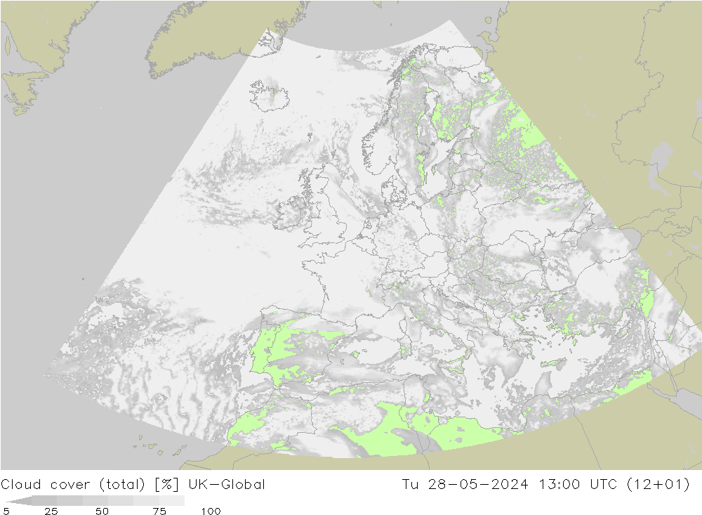Bulutlar (toplam) UK-Global Sa 28.05.2024 13 UTC