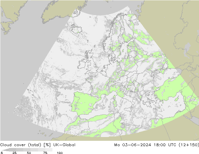 Cloud cover (total) UK-Global Po 03.06.2024 18 UTC