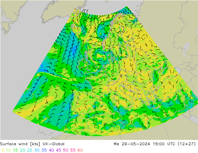 ветер 10 m UK-Global ср 29.05.2024 15 UTC