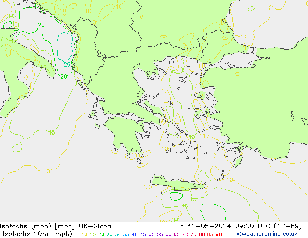 Eşrüzgar Hızları mph UK-Global Cu 31.05.2024 09 UTC