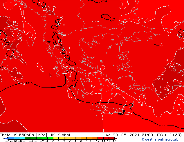 Theta-W 850hPa UK-Global St 29.05.2024 21 UTC