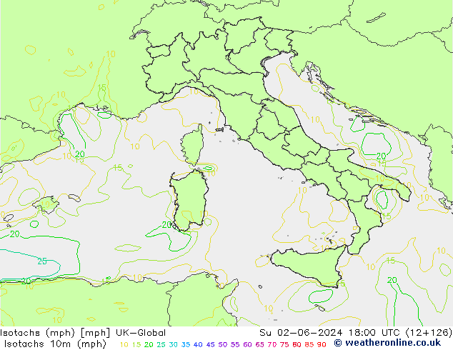 Izotacha (mph) UK-Global nie. 02.06.2024 18 UTC