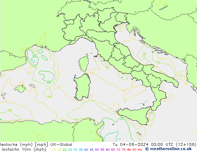 Isotachen (mph) UK-Global Di 04.06.2024 00 UTC