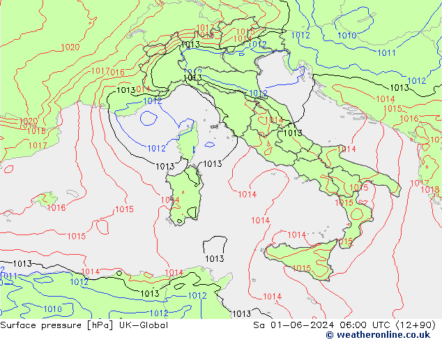 pressão do solo UK-Global Sáb 01.06.2024 06 UTC