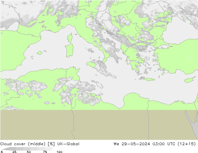 Cloud cover (middle) UK-Global We 29.05.2024 03 UTC