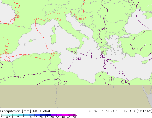 Srážky UK-Global Út 04.06.2024 06 UTC