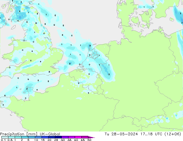 Niederschlag UK-Global Di 28.05.2024 18 UTC