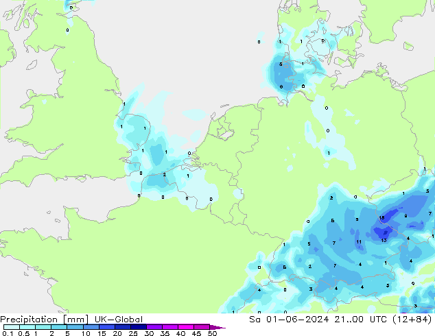 Precipitación UK-Global sáb 01.06.2024 00 UTC