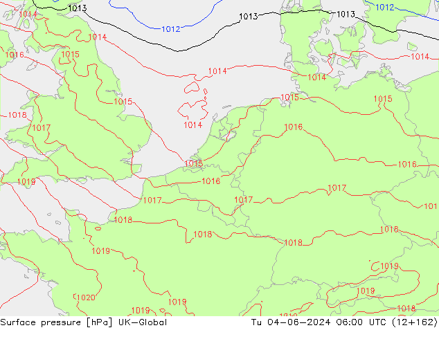 Luchtdruk (Grond) UK-Global di 04.06.2024 06 UTC