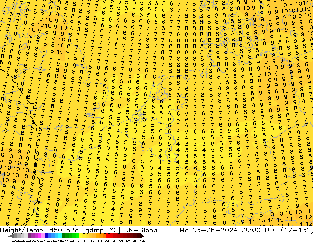 Géop./Temp. 850 hPa UK-Global lun 03.06.2024 00 UTC