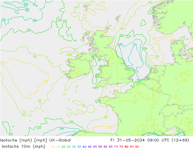 Isotachs (mph) UK-Global пт 31.05.2024 09 UTC