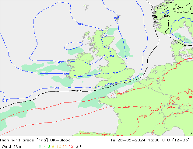 High wind areas UK-Global Tu 28.05.2024 15 UTC